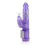 Фиолетовый вибромассажер My First Jack Rabbit с клиторальным кроликом - 21 см.