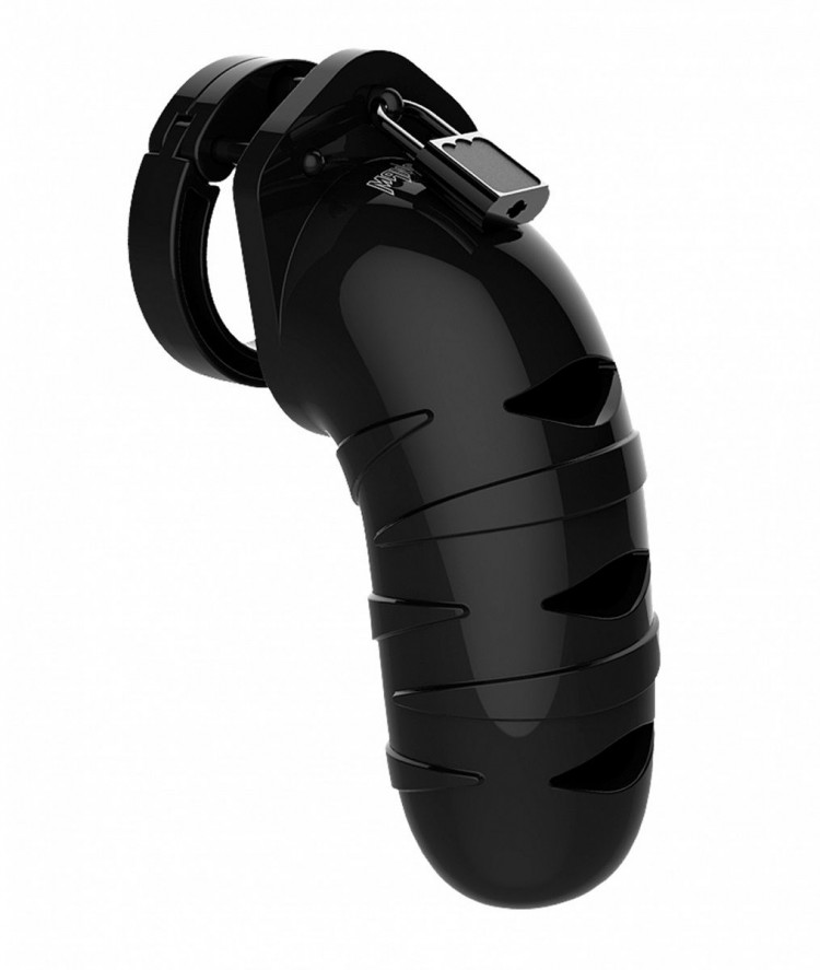 Чёрный мужской пояс верности Model 05 Chastity 5.5" Cock Cage