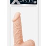 Телесный фаллоимитатор с пышной мошонкой XSKIN 6 PVC DONG - 15 см.