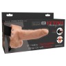 Телесный перезаряжаемый вибрострапон 6" Hollow Rechargeable Strap-On Remote - 17,5 см.