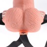 Телесный перезаряжаемый вибрострапон 6" Hollow Rechargeable Strap-On Remote - 17,5 см.