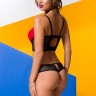 Соблазнительный комплект Coline с вставками из сетки и ошейником
