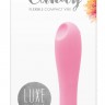 Розовый силиконовый вибромассажер с ямкой Candy - 10,2 см.