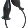 Черный анальный стимулятор с расширением Pumpn Play Plug - 12 см.