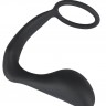 Чёрное эрекционное кольцо с анальной пробкой Black Velvets Ring & Plug