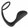 Чёрное эрекционное кольцо с анальной пробкой Black Velvets Ring & Plug
