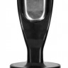Черный электростимулятор с проводящей насадкой E-Stim Hollow Butt Plug - 7,8 см.