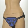 Сине-чёрные трусики-джоки Kanikule Strap-on Harness universal Comfy Jock с плугом и кольцами