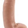 Телесный фаллоимитатор DUAL DENSITY DILDO на присоске - 17 см.
