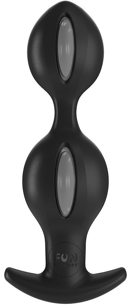 Чёрно-серые анальные шарики B Balls Duo - 12,5 см.