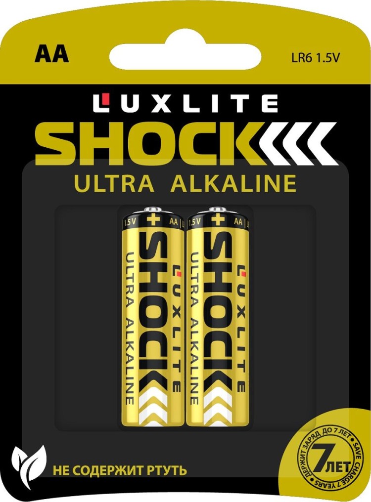Батарейки Luxlite Shock (GOLD) типа АА - 2 шт.