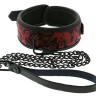 Красно-черный ошейник с поводком COLLAR & LEASH