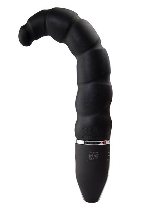 Чёрный анальный стимулятор с вибрацией PURRFECT SILICONE DELUXE 5.5INCH - 14 см.