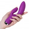 Фиолетовый вибратор с ресничками Anita - 18 см.