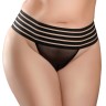Черные трусики Crotchless Love Garter XL-XXL с анальной пробкой