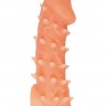 Телесная закрытая насадка с пупырышками Cock Sleeve Size L - 17,6 см.