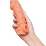 Телесная закрытая насадка с пупырышками Cock Sleeve Size L - 17,6 см.