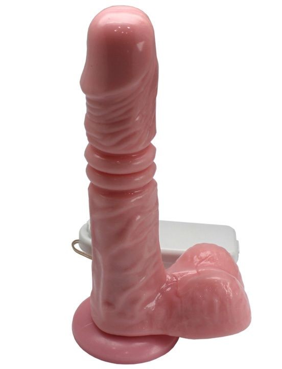 Телесный фрикционный вибратор DILDO REALISTIC - 18 см.