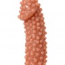 Телесная насадка на фаллос с бугорками Extreme Sleeve 010 M-size - 14 см.