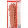 Телесная насадка на фаллос с бугорками Extreme Sleeve 010 M-size - 14 см.