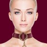 Бордовый ошейник с поводком Collar With Leash