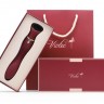 Бордовый вибратор с screen-touch управлением MIRACLE CHANCE - 21 см.