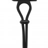 Черное вибролассо на пенис ADJUSTABLE COCKRING с утяжкой