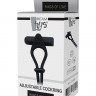 Черное вибролассо на пенис ADJUSTABLE COCKRING с утяжкой