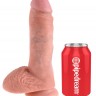 Телесный фаллоимитатор 8" Cock with Balls - 21,3 см.