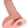 Телесный фаллоимитатор 8" Cock with Balls - 21,3 см.