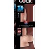 Телесный фаллоимитатор на присоске 10" Triple Density Fat Cock with Balls - 27,9 см.