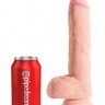 Телесный фаллоимитатор на присоске 10" Triple Density Fat Cock with Balls - 27,9 см.