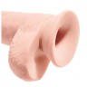 Телесный фаллоимитатор на присоске 10" Triple Density Fat Cock with Balls - 27,9 см.