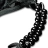 Черные трусики Crotchless Pleasure Pearls S-M-L с бусинами и анальным стимулятором