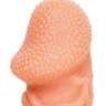 Телесная закрытая насадка с венками Cock Sleeve Size L - 17,6 см.