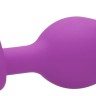 Фиолетовая анальная пробка с прозрачным стразом Diamond Heart Butt Plug - 7,3 см.