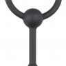 Черный уретральный расширитель Small Silicone Penis Plug With Pull Ring - 10,5 см.