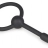 Черный уретральный расширитель Small Silicone Penis Plug With Pull Ring - 10,5 см.