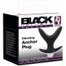 Чёрная анальная V-образная пробка Black Velvets Vibrating Anchor Plug с вибрацией - 10,3 см.