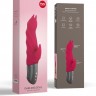 Малиновый вибратор Darling Devil с клиторальным отростком - 20,5 см.