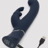 Темно-синий вибратор-кролик Greedy Girl Real-Feel Rabbit Vibrator - 25,4 см.