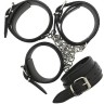 Черные наручники и поножи с креплением HOG TIE CUFF SET