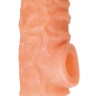 Телесная закрытая насадка с шершавой головкой Cock Sleeve Size S - 13,8 см.