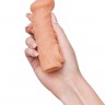 Телесная закрытая насадка с шершавой головкой Cock Sleeve Size S - 13,8 см.