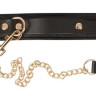 Черный кожаный ошейник Leather Collar and Leash с поводком