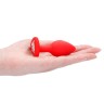 Красная анальная пробка с прозрачным стразом Diamond Heart Butt Plug - 7,3 см.