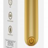 Золотистая перезаряжаемая вибропуля 7 Speed Rechargeable Bullet - 7,7 см.
