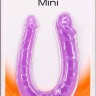 Фиолетовый двусторонний мини-фаллоимитатор Silicon Double Mini - 23 см.