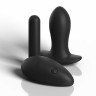 Черные трусики Remote Lace Peek-a-Boo S-M-L с вибрацией и анальным стимулятором