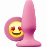 Розовая силиконовая пробка среднего размера Emoji ILY - 10,2 см.